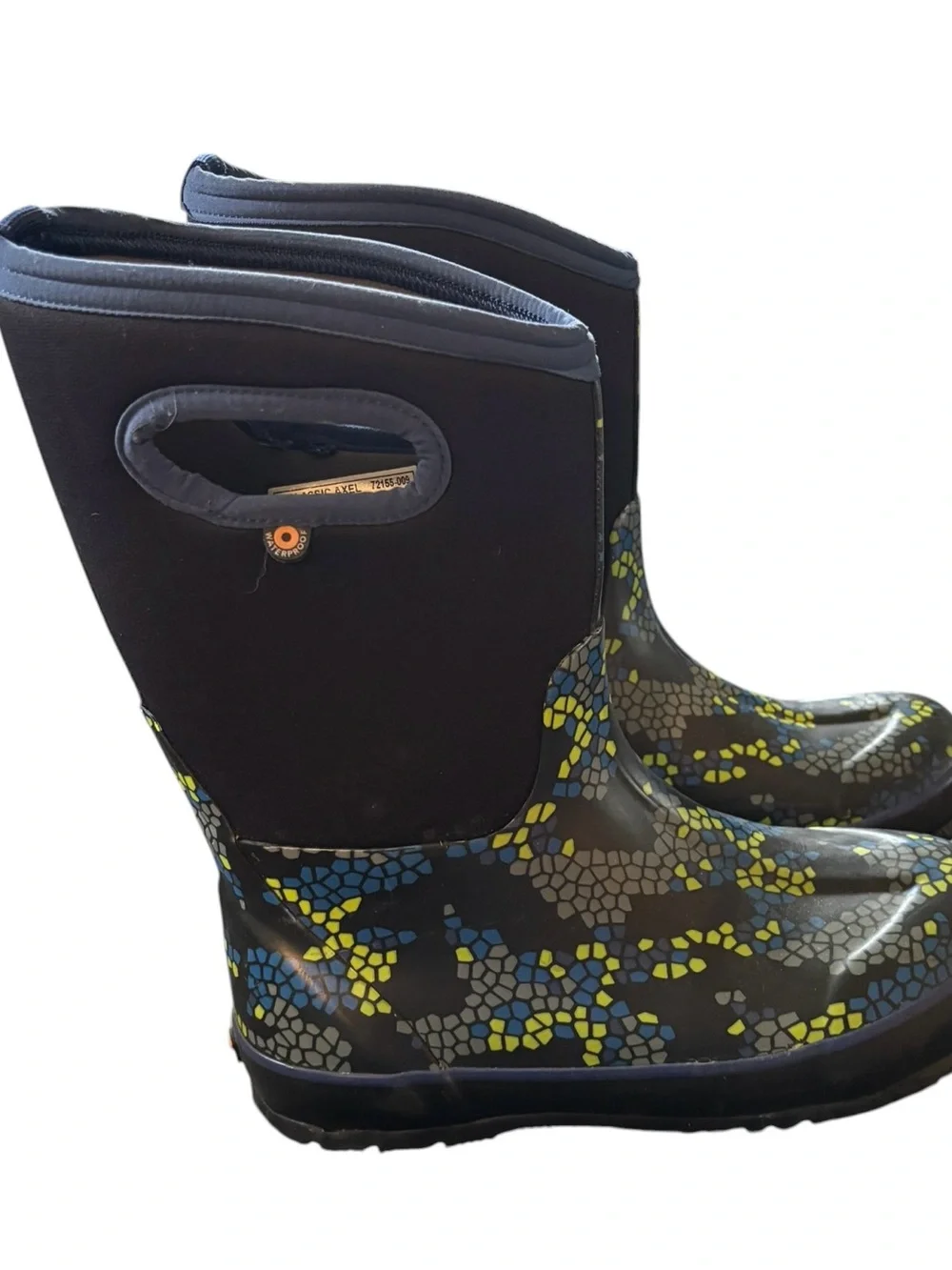 Bogs Kids' Winter Boots Sz 4 - Classic Axel Navy Handles, Black | 529238